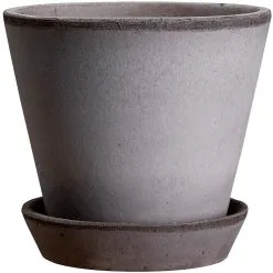 Bergs Potter Julie Pot With Saucer Grey Ø21 Cm