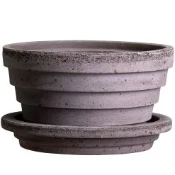 Bergs Potter Planet Pot With Saucer Grey Ø12 Cm