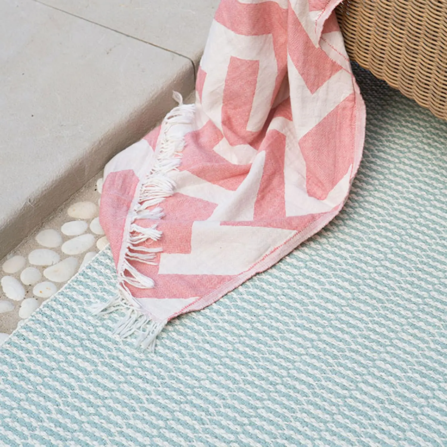 Brita Sweden Pemba Rug Aqua, 70x200 Cm 2 Brita Sweden Pemba Rug Aqua, 70x200 Cm - Image 2