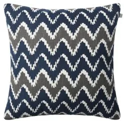 Chhatwal & Jonsson Ikat Bangalore Outdoor Cushion 50x50 Cm, Navy/Grey