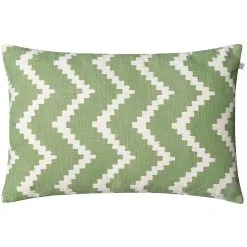 Chhatwal & Jonsson Ikat Sema Cushion 40x60 Cm Outdoor, Sage / Off-white