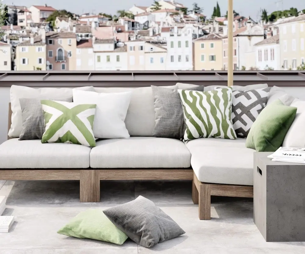 Chhatwal & Jonsson Pani Cushion Outdoor 50x50 Cm, Sage 2 Chhatwal & Jonsson Pani Cushion Outdoor 50x50 Cm, Sage - Image 2