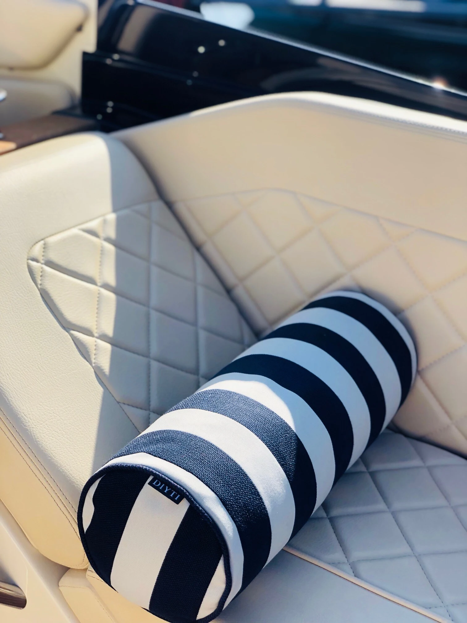 DIYTI Wide Stripe Cushion 17x45 Cm, Navy 2 DIYTI Wide Stripe Cushion 17x45 Cm, Navy - Image 2