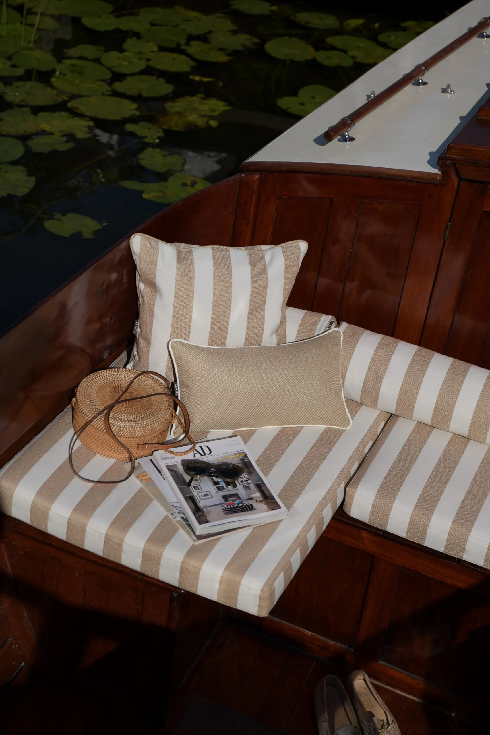 DIYTI Wide Stripe Cushion 45x45 Cm, Beige 3 DIYTI Wide Stripe Cushion 45x45 Cm, Beige - Image 3