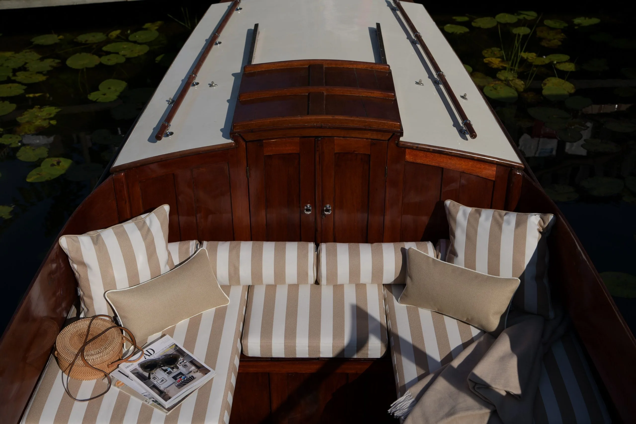 DIYTI Wide Stripe Cushion 45x45 Cm, Beige 2 DIYTI Wide Stripe Cushion 45x45 Cm, Beige - Image 2