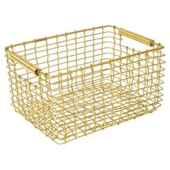 Korbo Rectangular 15 Basket, Brass