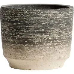 Muubs Kanji Pot Cement Black-grey, Ø15 Cm