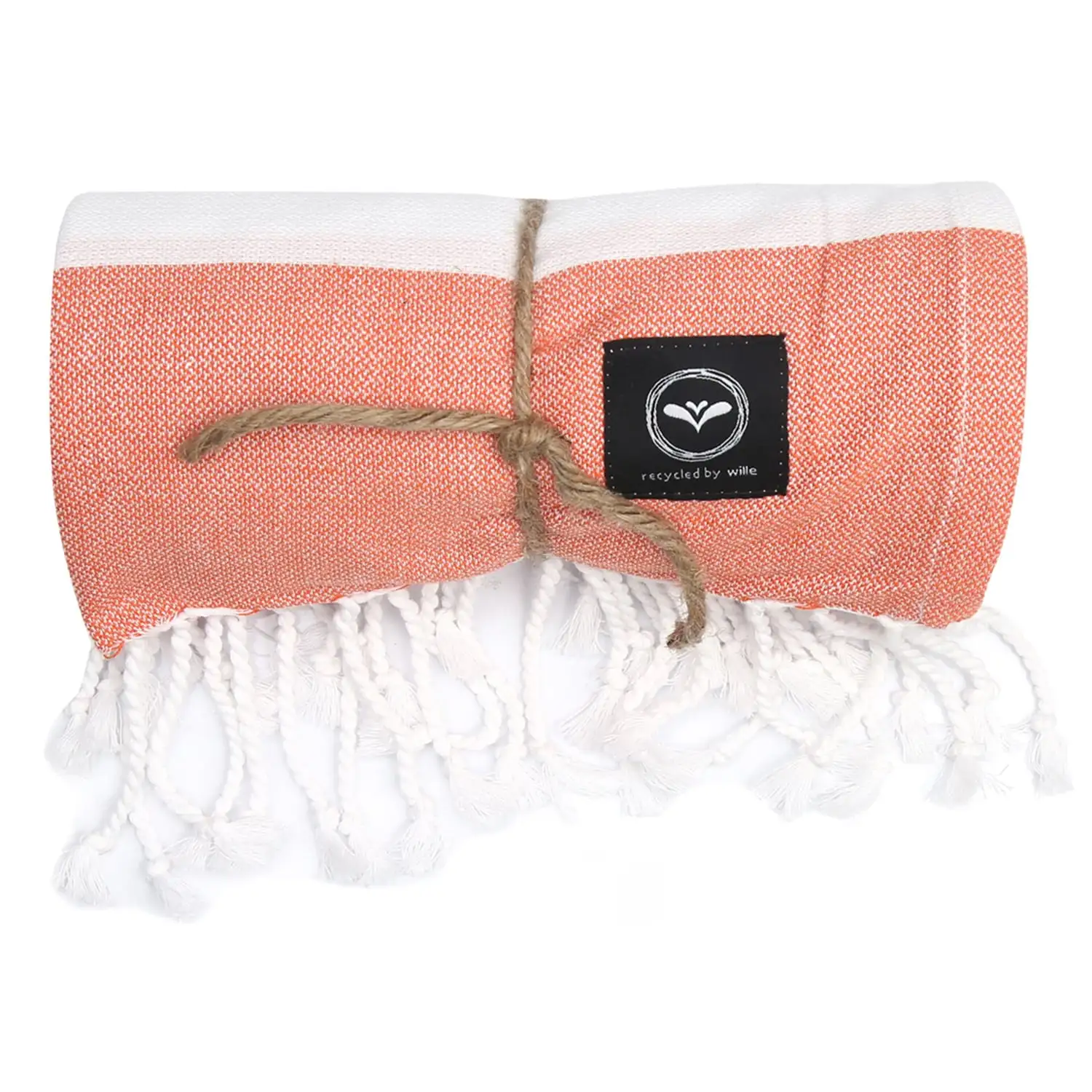 Recycled By Wille Alma Hamam Bath Sheet 80x180 Cm, Orange 3 Recycled By Wille Alma Hamam Bath Sheet 80x180 Cm, Orange - Image 3