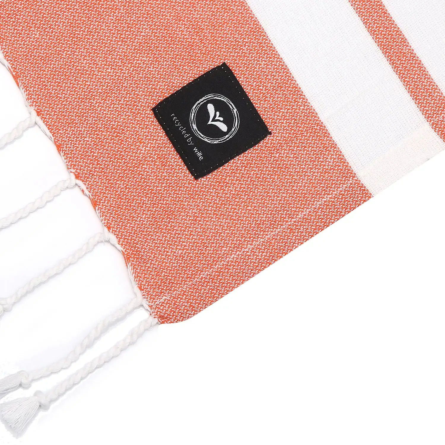 Recycled By Wille Alma Hamam Bath Sheet 80x180 Cm, Orange 2 Recycled By Wille Alma Hamam Bath Sheet 80x180 Cm, Orange - Image 2