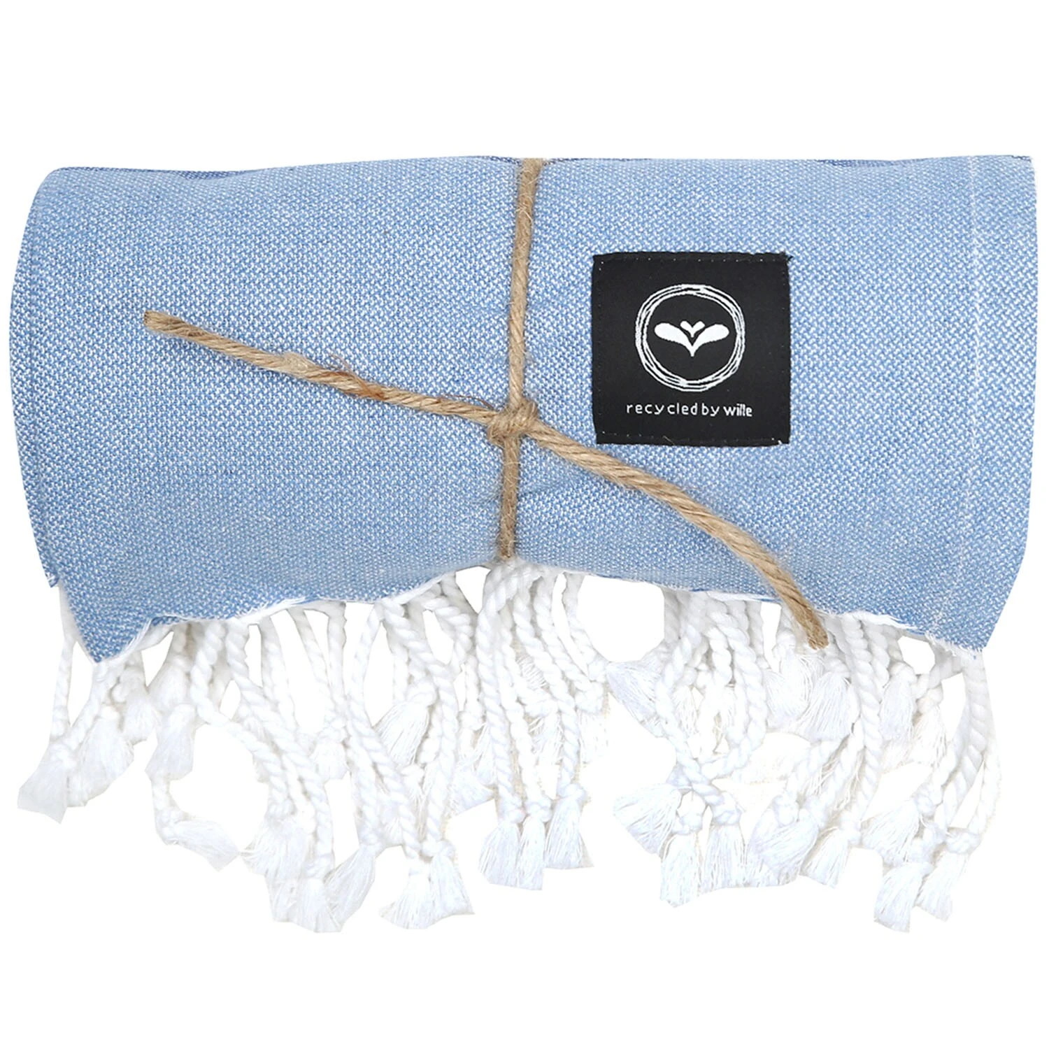 Recycled By Wille Kochi Hamam Bath Sheet 80x180 Cm, Blue 2 Recycled By Wille Kochi Hamam Bath Sheet 80x180 Cm, Blue - Image 2