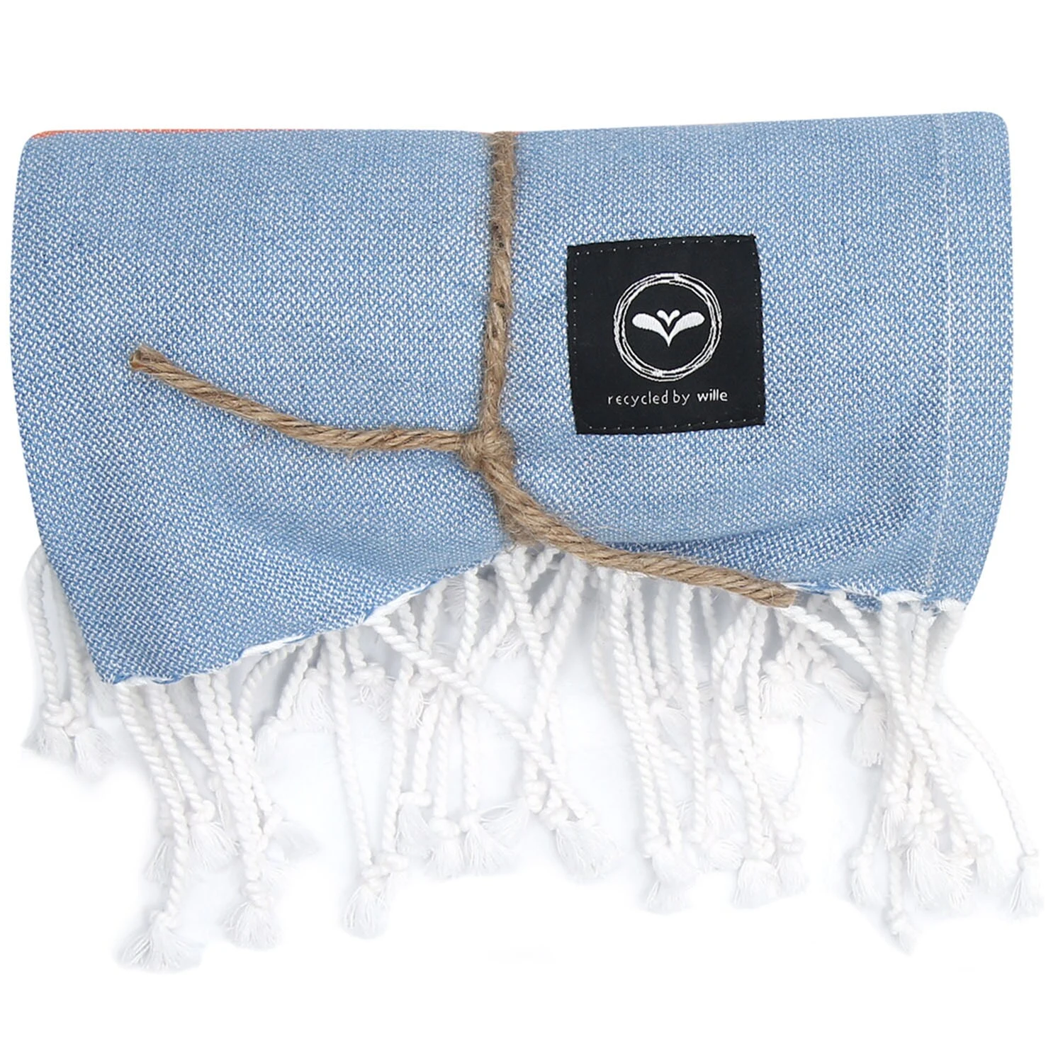 Recycled By Wille Kochi Hamam Bath Sheet 80x180 Cm, Blue/Orange 3 Recycled By Wille Kochi Hamam Bath Sheet 80x180 Cm, Blue/Orange - Image 3