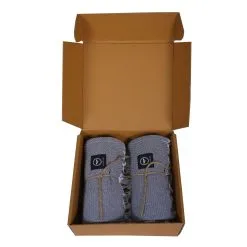 Recycled By Wille Kochi Gift Set Bath 2 Pieces Hamam Bath Sheet, Dark Grey / White