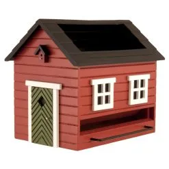 Wildlife Garden Bird Feeder With Bath, Red House